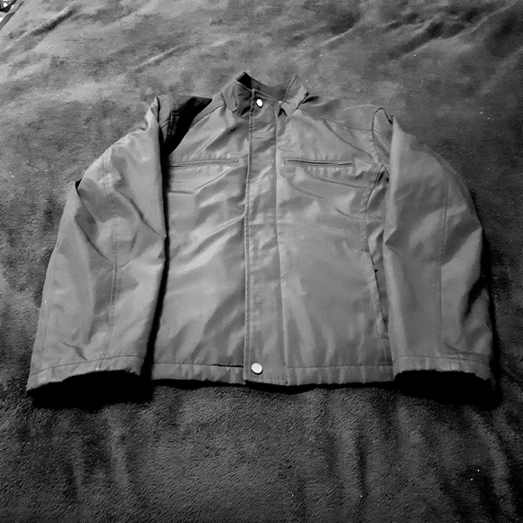 Structure Faux Leather Mens Moto Jacket Large - Picture 6 of 9